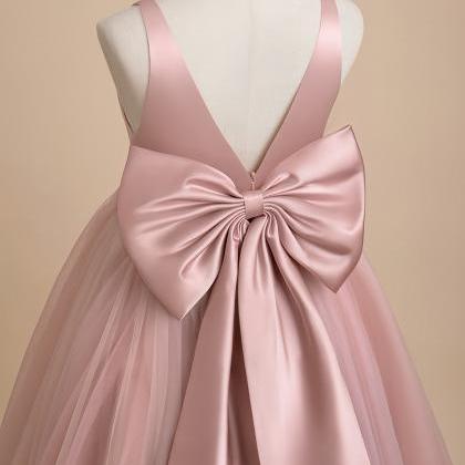 Dusty Rose Ball-gown/princess V-neck Floor-length..