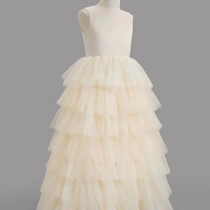 Ball-gown/princess Scoop Floor-length Satin/tulle..