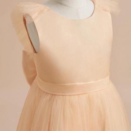 A-line Scoop Knee-length Tulle Flower Girl Dress