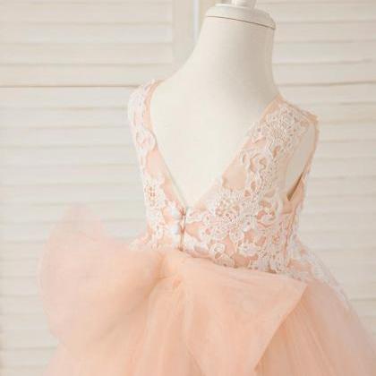 Ball-gown/princess Scoop Sweep Train Lace/tulle..