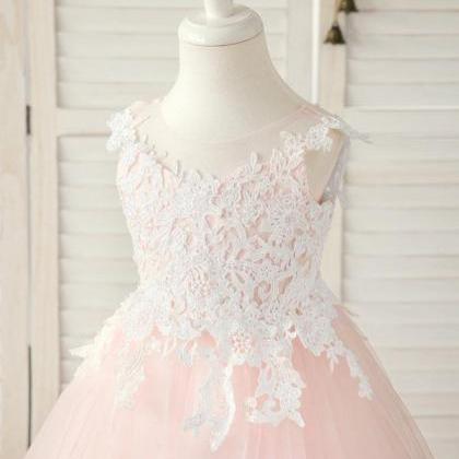 Ball-gown/princess Scoop Floor-length Lace/tulle..