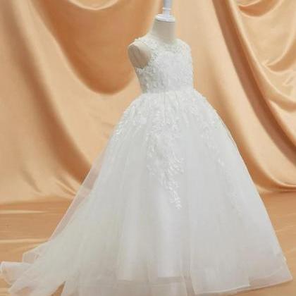 Ivory Ball-gown/princess Scoop Sweep Train..