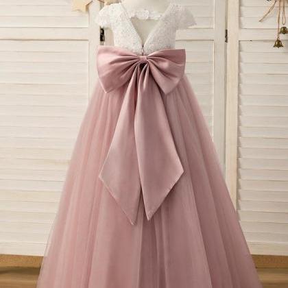 Ball-gown/princess Scoop Floor-length Lace/tulle..