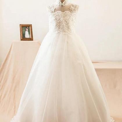 Ivory Ball-gown/princess Sweep Train Satin/tulle..