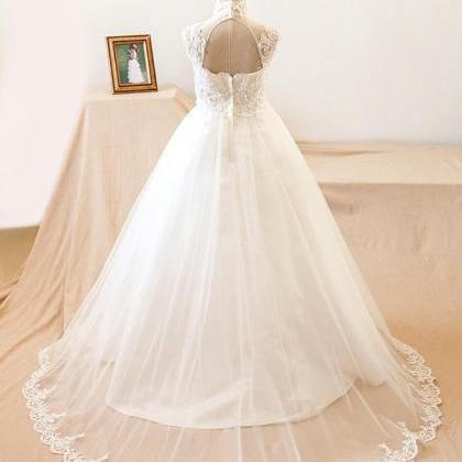Ivory Ball-gown/princess Sweep Train Satin/tulle..