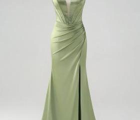A-Line Classic Sweetheart Satin Floor Length Gown Wisteria